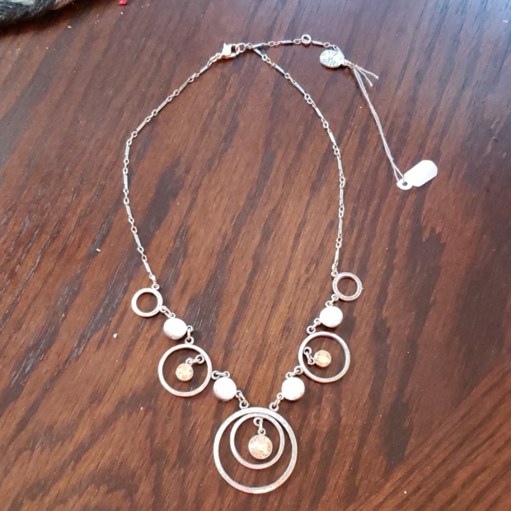 New Anne Koplik Peach and Clear Necklace